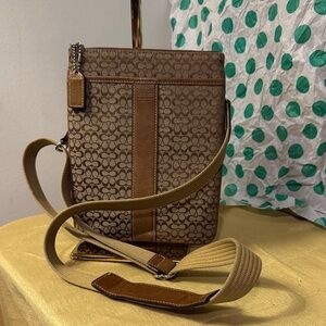 Coach Signature Brown Messenger Bag